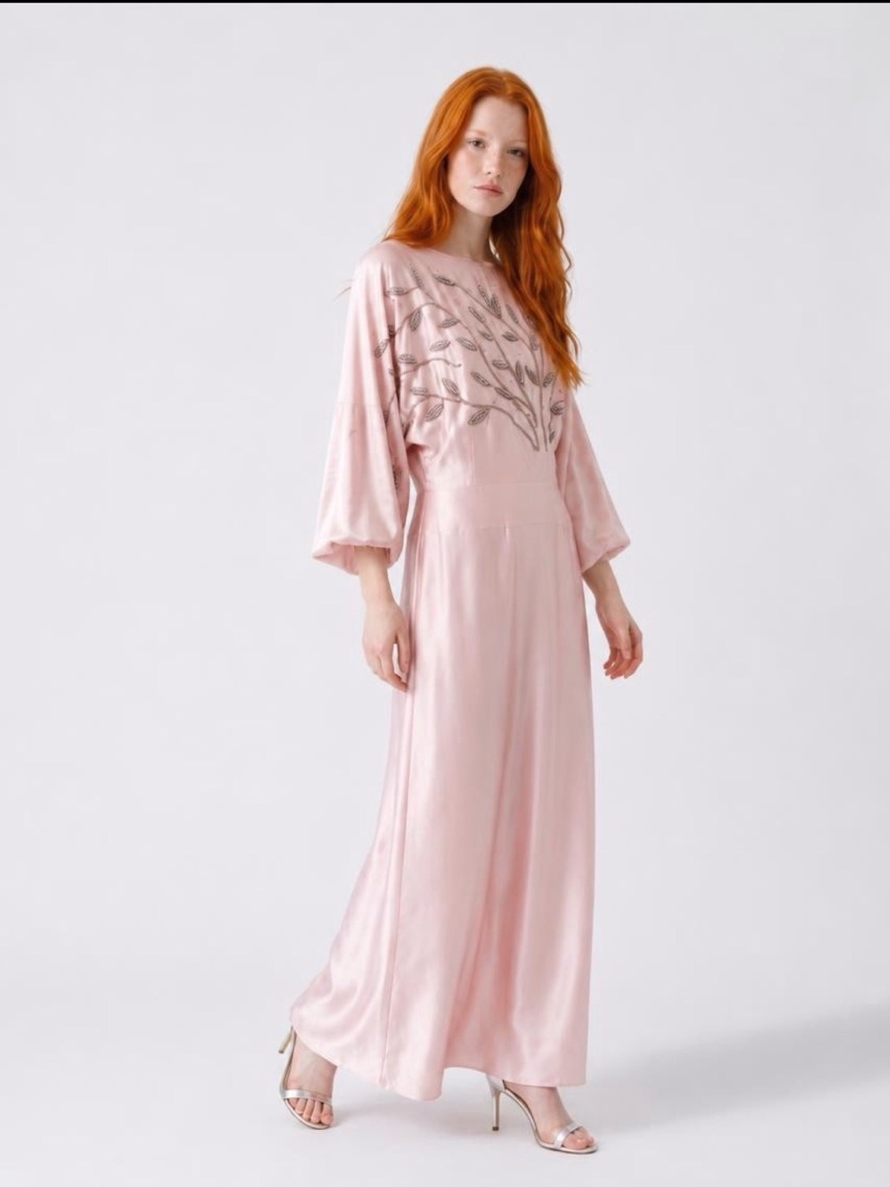 Vintage PAUL-Louis Orrier France Saks Fifth Avenue Soft Pink Beaded Gown 10
